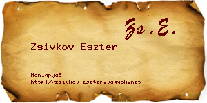 Zsivkov Eszter névjegykártya