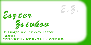eszter zsivkov business card